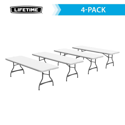 LIFETIME 8-Foot Folding Tables, 4-Pack, White Granite