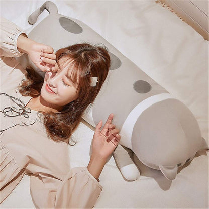 Lovely Plush Cat Doll Cute Cartoon Soft Stuffed Kitten Long Throw Sleeping Pillow Toy Gift for Kids Girlfriend Multiple Size (Grey,90cm/35.4in)