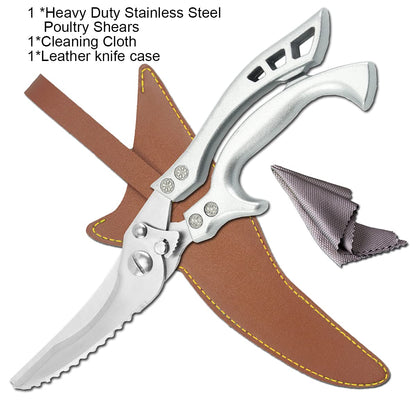 ANDONG Upgrade Heavy Duty Stainless Steel Kitchen Scissors - Professional Poultry Shears for Bone, Meat, Chicken, Fish, Turkey, Vegetables,Spring Loaded Multipurpose Ultra Sharp Utility Scissors
