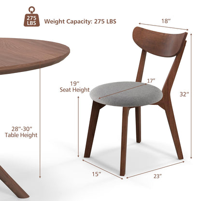 ERGOMASTER Mid-Century Modern Dining Chairs, Rubber Wood Chairs with Curved Back for Home, Kitchen, Dining Room, Restaurant (Set of 6)