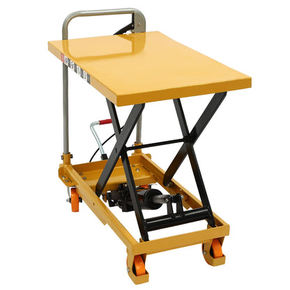 500lbs Hydraulic Lift Table Cart, Double Scissor Lift Table with Non-Slip Pad & Safety Guard for Material Handling & Transportation