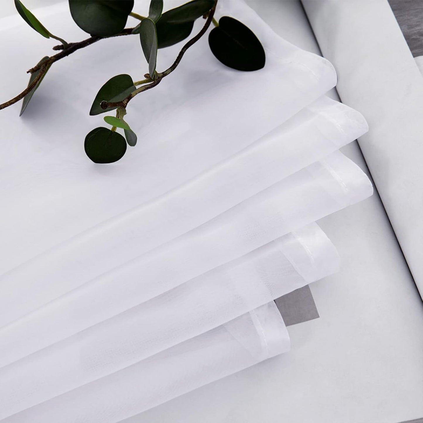MIULEE Sheer Window Scarf Valance Extra Long Topper Window Treatment, Elegant Curtain Scarves for Party Wedding
