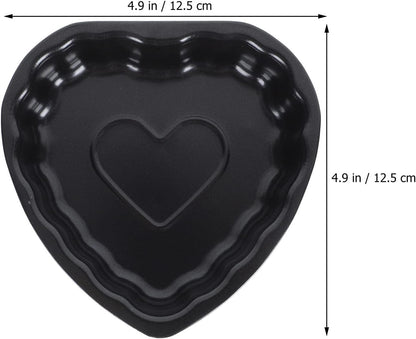 Yardwe 2pcs Round Nonstick Baking Metal Heart Shape Cake Pans for Fondant, Cookie, Chocolate, Cupcake