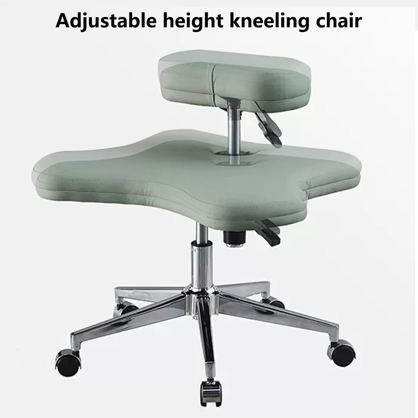 GenSDH Kneeling Office Chair, Ergonomic Posture Chair, Home Office Desk Chair with Brake Casters, Height Adjustable Cross Legged Chair, Meditation Chair, for,Grey-One Size