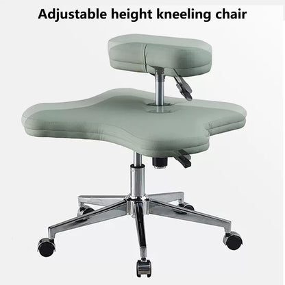 GenSDH Kneeling Office Chair, Ergonomic Posture Chair, Home Office Desk Chair with Brake Casters, Height Adjustable Cross Legged Chair, Meditation Chair, for,Grey-One Size