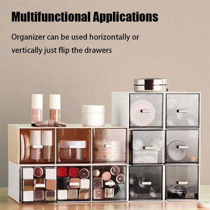 Plastic Tea Bag Organizer with 3 Drawers, Desk Drawer Organizer, Stackable Storage Drawers, White Tea Box, Makeup Organizer, Clear Tea Bag Storage, Coffee Storage for Tea Bags, Sugar Packets, Cosmetic