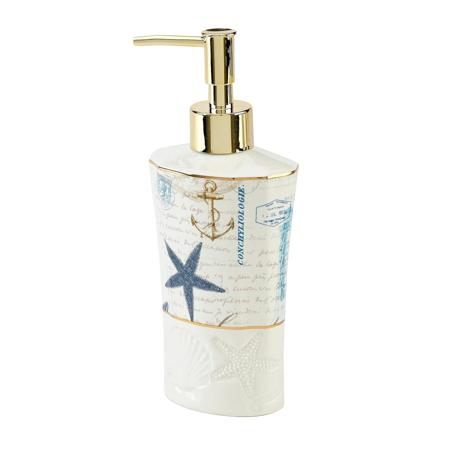Avanti Linens Lotion Pump/Soap Dispenser - Nautical Inspired Guest Bathroom Essentials (Antigua Collection)