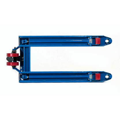 Global Industrial High Capacity Pallet Jack with 27" W x 36" L Forks, 6600 Lb. Capacity, Manual Duty Truck for Warehouse, Manufacturing and Retail, Blue Powder Coat Finish