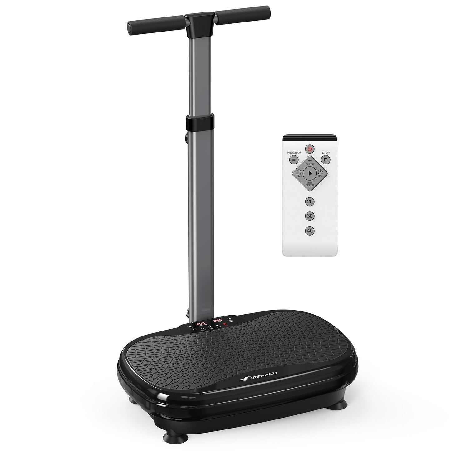 MERACH Vibration Plate Exercise Machine, Vibration Plate for Lymphatic Drainage Weight Loss, Vibrating Plate Exercise Machine with Handrails, Exercise Equipment for Women Men Home