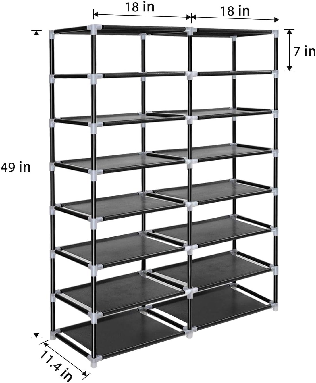 28 Closet ERONE Shoe Rack Storage Organize, Pairs Portable Double Row with Nonwoven Fabric Cover Shoe Shelf Cabinet