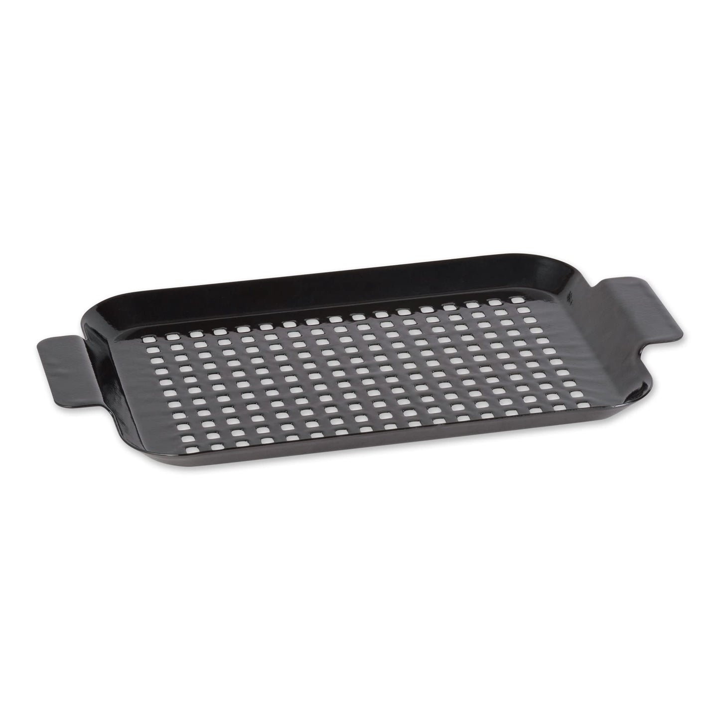 RSVP International Porcelain Coated Steel BBQ Grill Tray/Pan, Outdoor Barbeque Grilling Accessories for Cooking Fish & Vegetables, Dishwasher Safe, Small, 13x7.25"