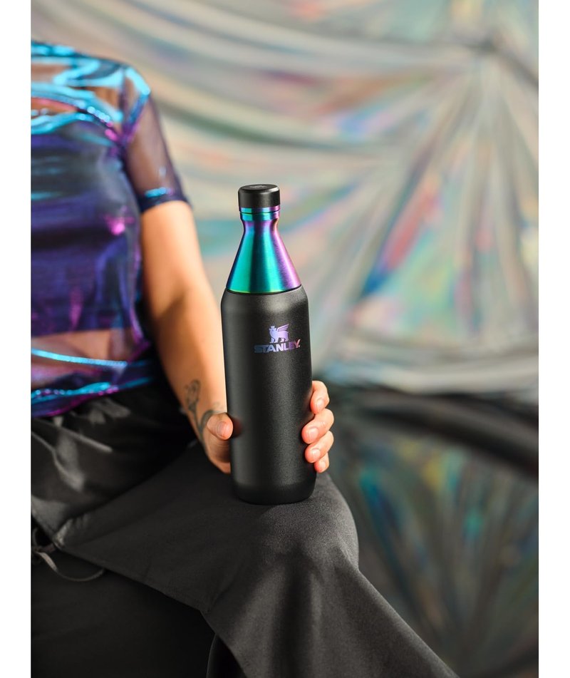 Stanley All Day Slim Bottle 20 oz | Twist On Lid with Leakproof Seal | Slim Design for Travel & Gym | Insulated Stainless Steel | BPA-Free | Black Chroma