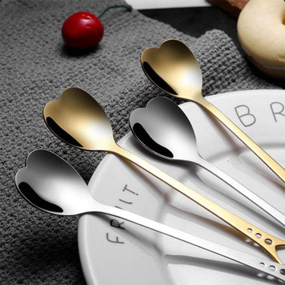 2Pcs Heart Shaped Spoons, Love Spoons for Coffee, Tea, Ice Cream, Dessert for Mother's Day with Gift Box