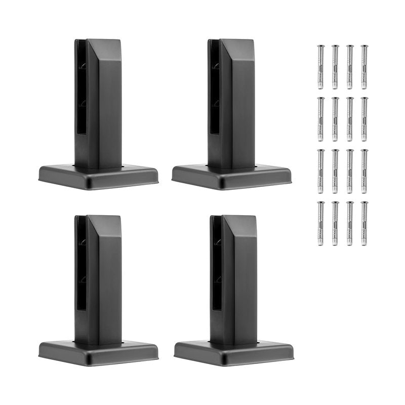 VEVOR Square Glass Railing Bracket - 4 PCS, 304 Stainless Steel, 5/16"-1/2" (8-12mm) Glass Clamp for Balcony, Garden, Deck, Stair