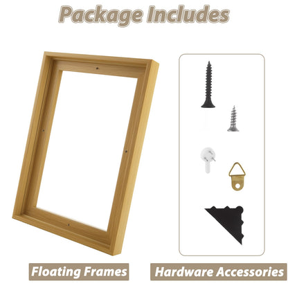 LOYORTY Floater Frames for Canvas Paintings, 2 Pack 9x12 Inch 0.6”Deep Canvas Floating Frame, Floater Frame Kit for Stretched Picture Wall Prints Artwork Canvas Oil Painting