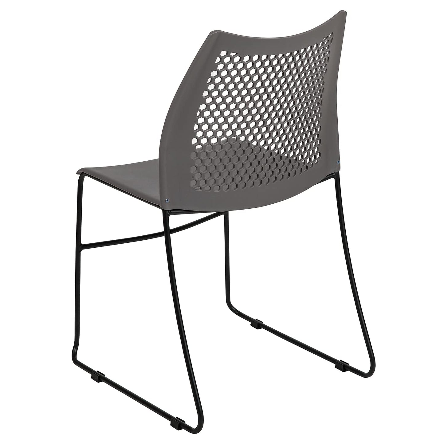 Flash Furniture Hercules Series Contoured Lobby Chairs with Air-Vent Honeycomb Backs, Ergonomic Stacking Chairs for Offices, Set of 5, Gray