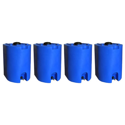 WaterPrepared 4 Pack Water Tank, Rain Barrel Storage, Stackable Drum, 55 Gallon