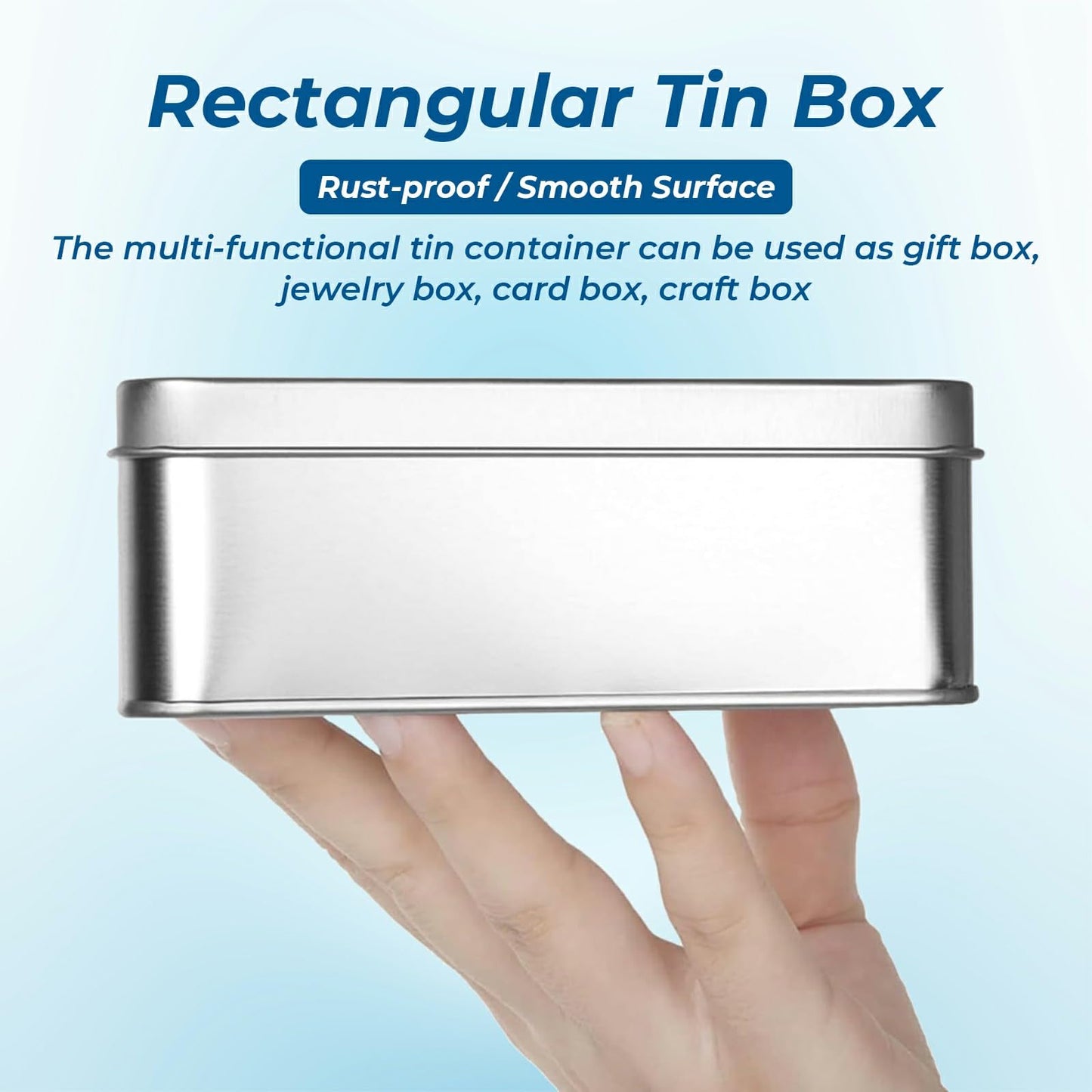 JNFBWULO Small Metal Tin Box with Lid, Rectangular Silver Metal Storage Container, 4.92"×3.54"×1.57" Gift Decorative Empty Box, Elephant Frog