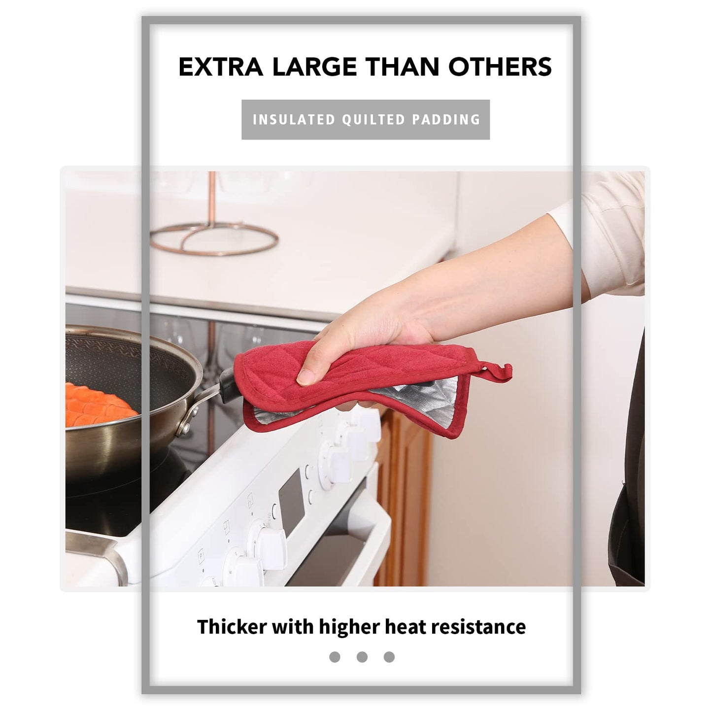 Joyhalo 6 Pack Pot Holders for Kitchen,Cotton Oven Holder with Great Heat Resistance,Non Slip Hot Pads for Kitchen Clearance,Dark Red