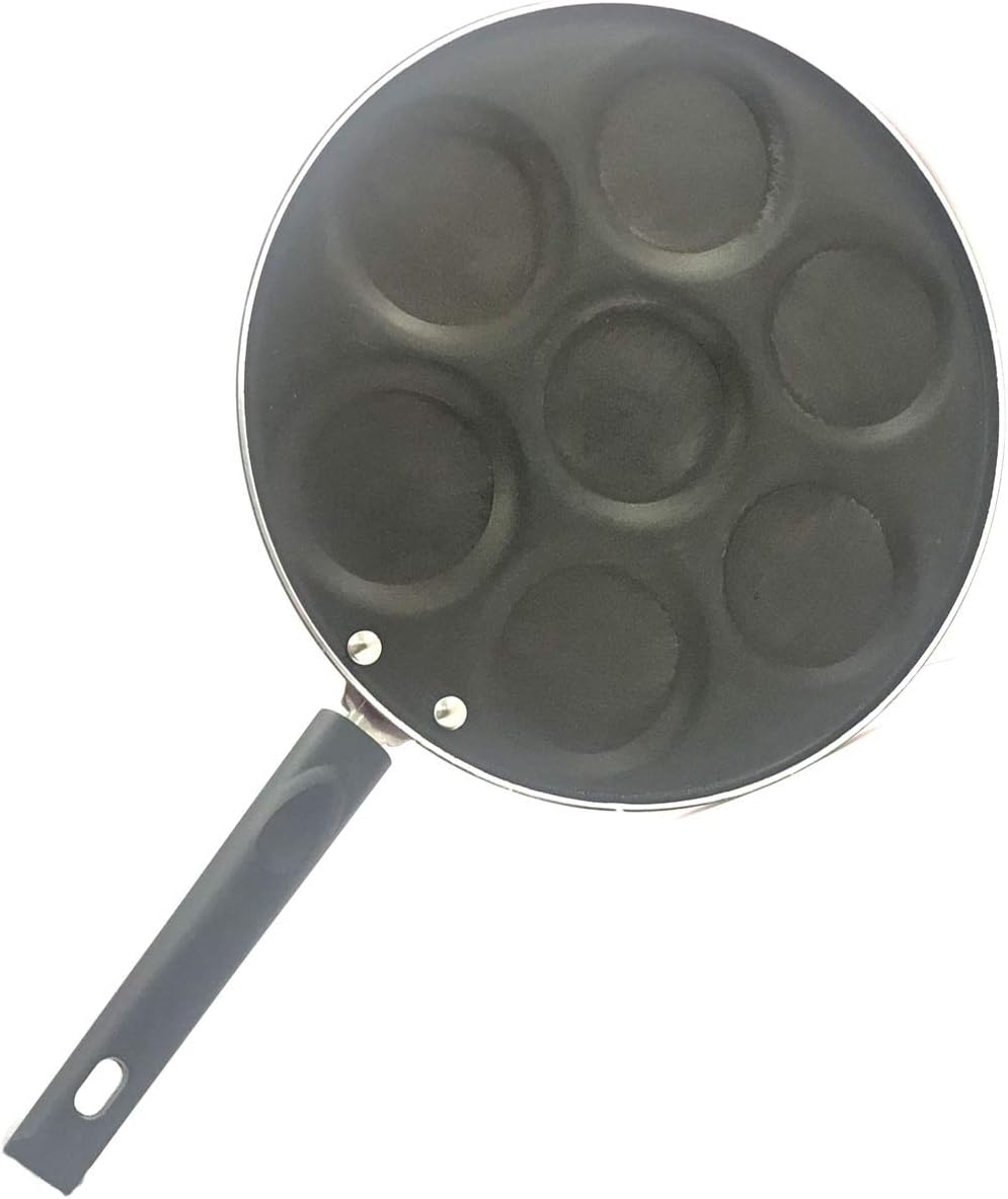 Non-Stick Mini Uttapam Pan, 7 Unique Mini Pancake Griddle, Pancake Maker, Tawa for Multi-Snacks (275mm)