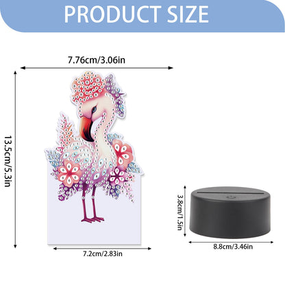 JISHSHAY Diamond Painting Night Light Diamond Art Table Lamps Gem Art LED Lights Gem Painting Desk Lamp Mosaic Kits for Adults DIY Kits for Adults Paint by Numbers with Special Drills Flamingo