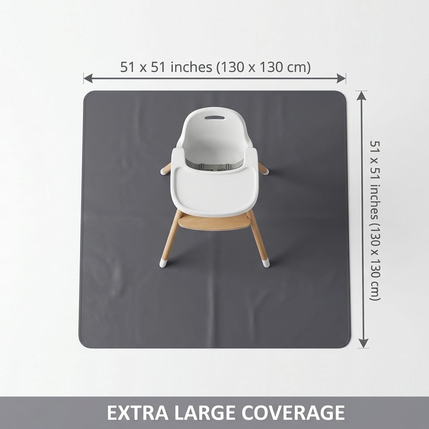 Splat Mat for Under High Chair/Arts/Crafts, WOMUMON Washable Spill Mat Waterproof Anti-Slip Floor Protector Splash Mat, Messy Mat and Table Cloth