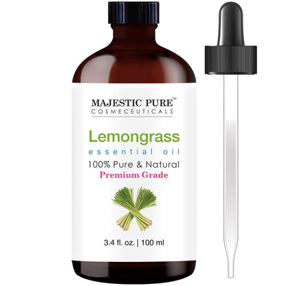 Majestic Pure Lavender Essential Oil with Glass Dropper - Huge 4 Fl Oz - 100% Pure and Natural Lavender Oil - Premium Grade Essential Oils for Diffuser, Aromatherapy, Soap and Candle Making