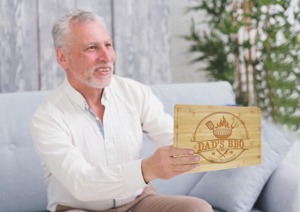 Dad Wooden Cutting Board - Father's Day Gifts for BBQ Masters - Unique Gifts for Men (Beech Wood Mini 9” X 6”)