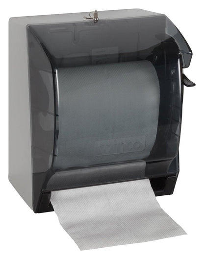 Winco Paper Towel Dispenser, Medium, Gray, Black