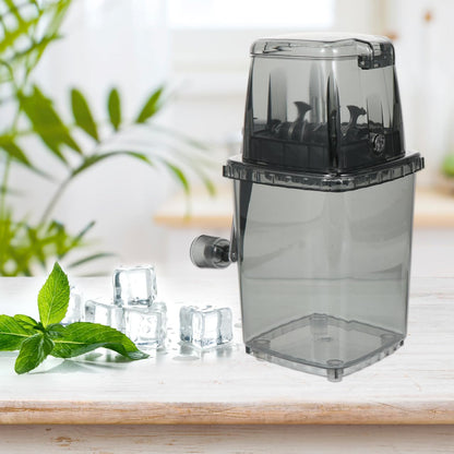 HOOTNEE Portable Hand Crank Ice Crusher Manual Ice Cube Chopper for Home Kitchen Bar Tool 9.44X6.10X4.52In Transparent Cover Design for Shaved Slush Drinks