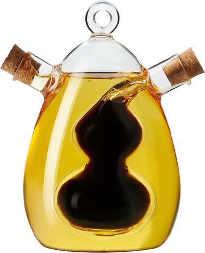 2 1, 12OZ PARACITY Oil and Vinegar Dispenser Bottle in Olive Oil Dispenser Bottle for Kitchen with Cork Stoppers