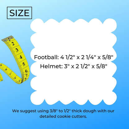 Football and Helmet Team Sport Athletics Game Day Set of 2 Cookie Cutters Made in USA PR1540