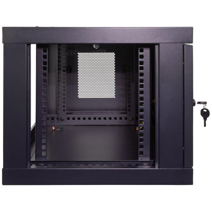 NavePoint 6U Server Cabinet Wall Mount Rack Enclosure with Perforated Door, Locking, Removable Side Panels – 6U Network Cabinet 17.7” Deep, 19 Inch Server Rack for IT and A/V Equipment