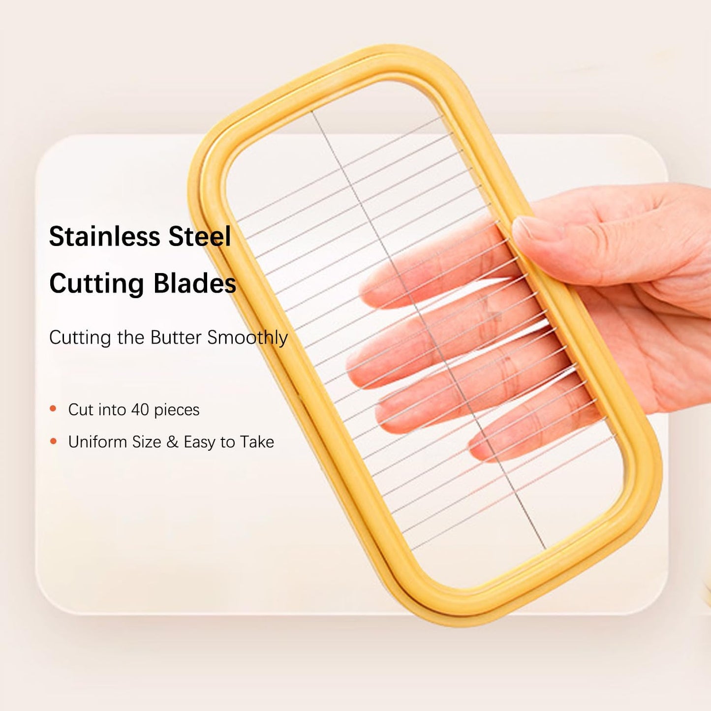 280g UNIVIVO Airtight Butter Slicer Cutter and Keeper - Butter Storage Container Dish with Lid for Fridge, Fresh Butter
