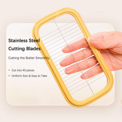 280g UNIVIVO Airtight Butter Slicer Cutter and Keeper - Butter Storage Container Dish with Lid for Fridge, Fresh Butter