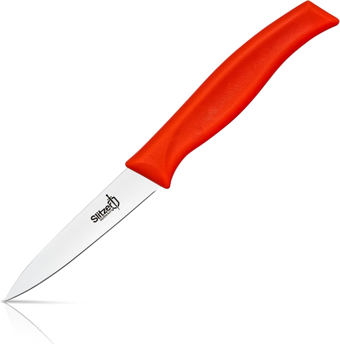Paring Knife, 8 Inches German Stainless Steel Blade, 3/12 Inch Blade, Red