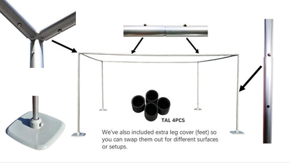 15x15Ft Square Backdrop Stand Kit Heavy Duty, 5-8' H x 5-19' W Square Adjustable Pipe and Drape Aluminum Frame, Backdrop Holder for Event, Wedding, Party, Photography, Trade Show, B-Day, Banquet Decor