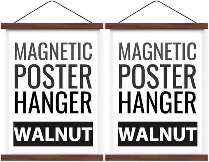 16x20 16x24 16x22 Magnetic Poster Hanger Frame for Movie Music Posters Wall Art, Walnut Wood Picture Frames for Large