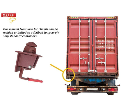 Mytee Products Sea and Rail Shipping Container Manual Twist Lock Weld Type for Chassis (4 Pack)