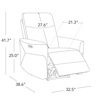 CHITA Genuine Leather Power Recliner Chair for Adults, Electric Wall Hugger Recliner for Small Spaces, Modern Living Room and RV Recliner Chair with Power Headrest & Charging Ports, Latte Tan