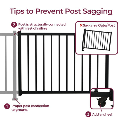 Heavy-Duty Galvanized Steel Fence Gate Kit Pre-Welded, Rust-Resistant Metal Gate for Outdoor Fencing & Railing gate, Porch, Patio & Deck, Adjustable Railing Design (4 ft. x 36 inch.)