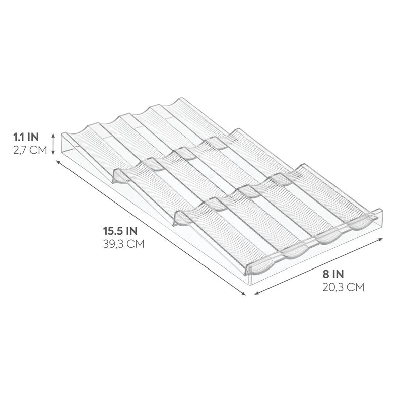iDesign Linus Spice Rack, Drawer Organizer for Kitchen Storage - Clear