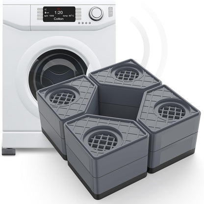 SEISSO Anti Vibration Pads, Noise Cancelling Rubber Feet Mat for Washing Machine, Stabilizer Prevents Walking