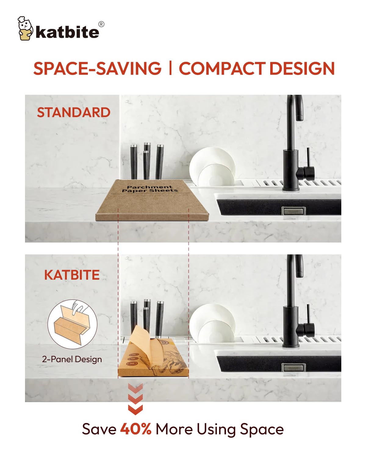 katbite 135Pcs 45 gsm Pop-Up Parchment Paper Sheets, Heavy Duty & Non-stick,10x15 In Pre-cut Unbleached Parchment Paper for Baking, Pop-Up Paper Dispenser for Cooking Wrapping Space-saving