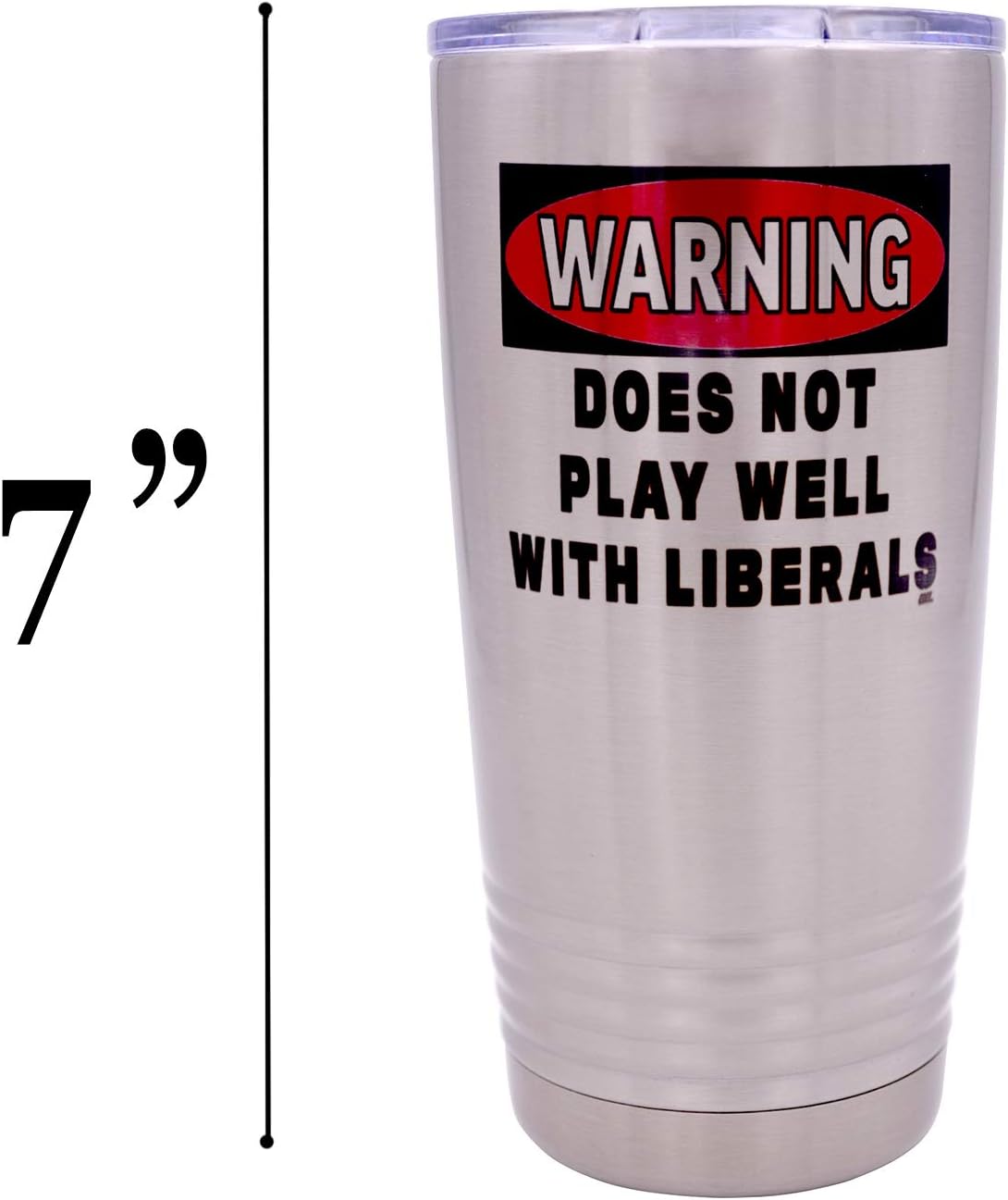 20 Rogue River Tactical Funny Warning Does Not Play Well With Liberals Ounce Large Stainless Steel Travel Tumbler Mug