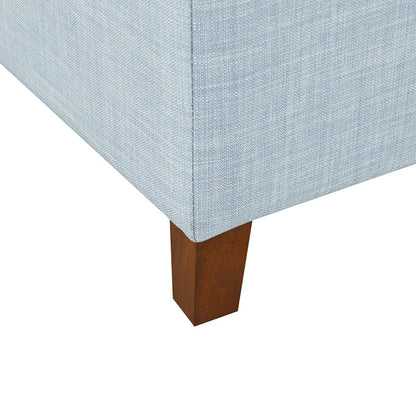 Madison Park Ottoman with Storage, Fabric Storage Bench with Solid Wood Legs, Large Capacity Storage Ottoman Bench for Entryway Bedroom Living Room Nursery, Padded Seat End of Bed Bench, Light Blue