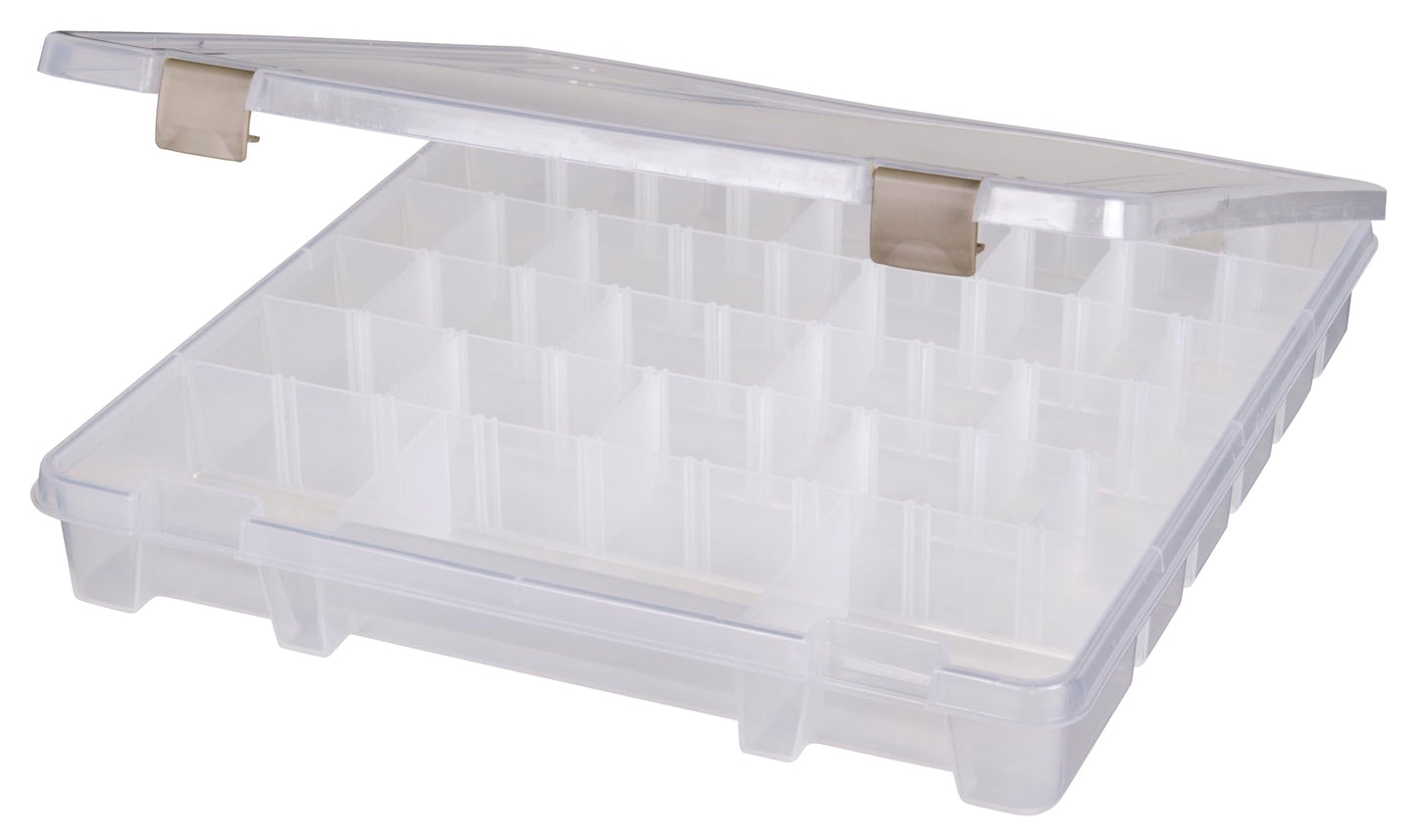 ArtBin 9101AB Super Satchel Slim with Removable Dividers, Art & Craft Organizer, [1] Plastic Storage Case, Clear, Divided Compartments