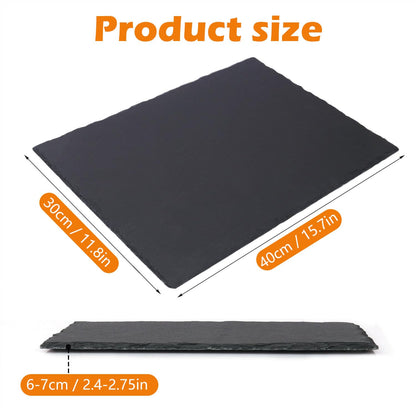 IHDYPPEW 3 Pack 12 x 16 Inch Slate Cheese Boards, Black Square Slate Charcuterie Boards, Natural Charcuterie Stone Plates for Parties, Gifts, and Special Events, Cheese, Sushi, Food.
