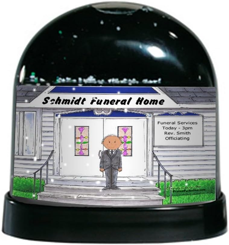 PrintedPerfection.com Personalized Funeral Director - Male Snow Globe Gift