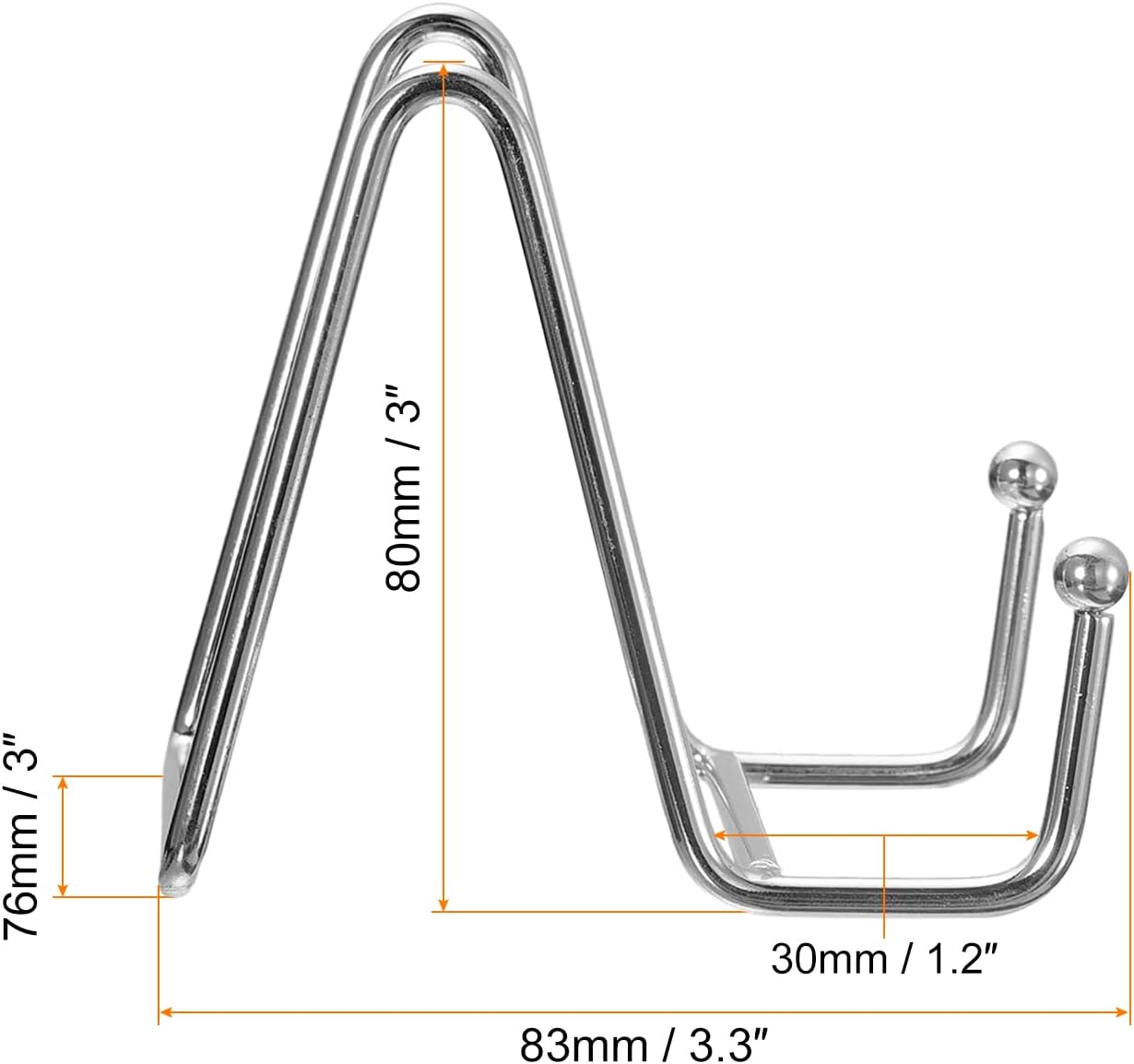uxcell Plate Stand for Display, 5Pcs 3 Inch Iron Easel Holders for Decorative Plates, Pictures, Photo Books, Silver